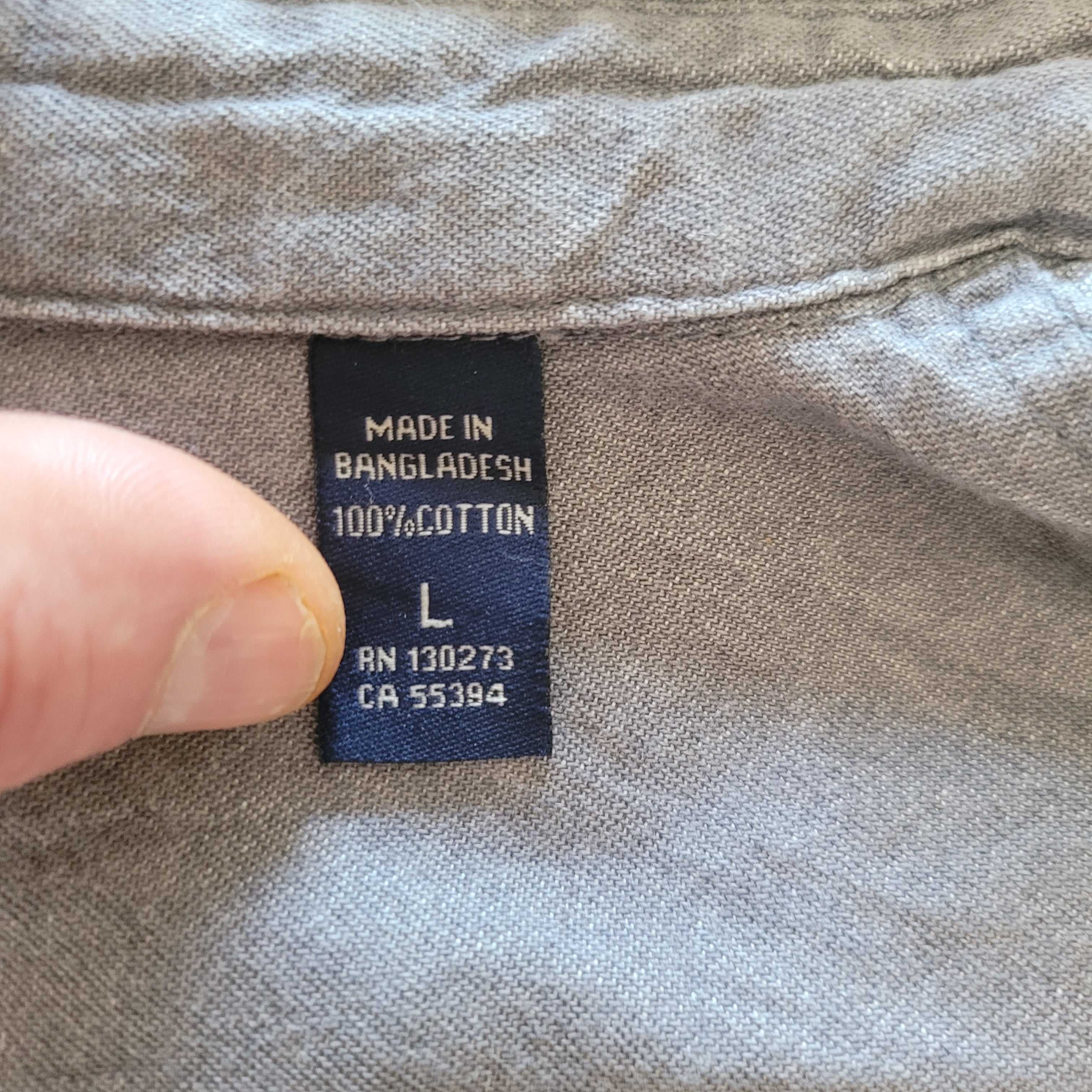 Wrangler Grey Work Shirt – Size L - USASTARFASHION