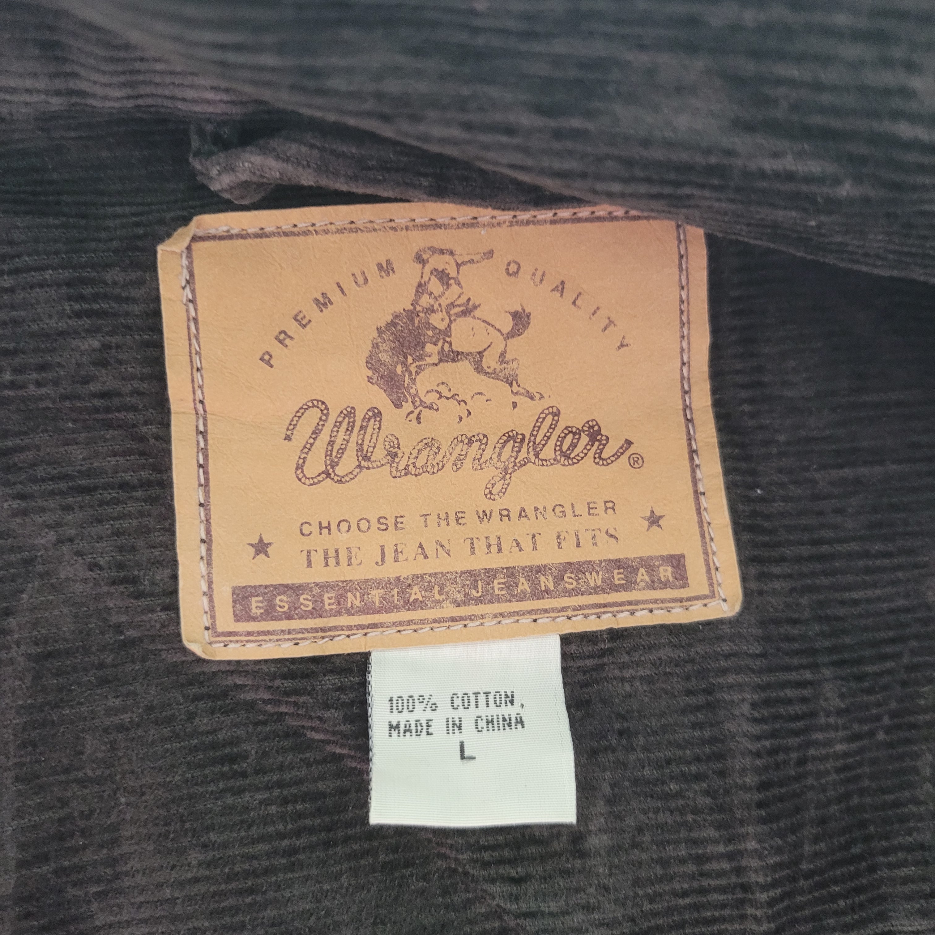 Wrangler Black Corduroy Western Jacket - Size L