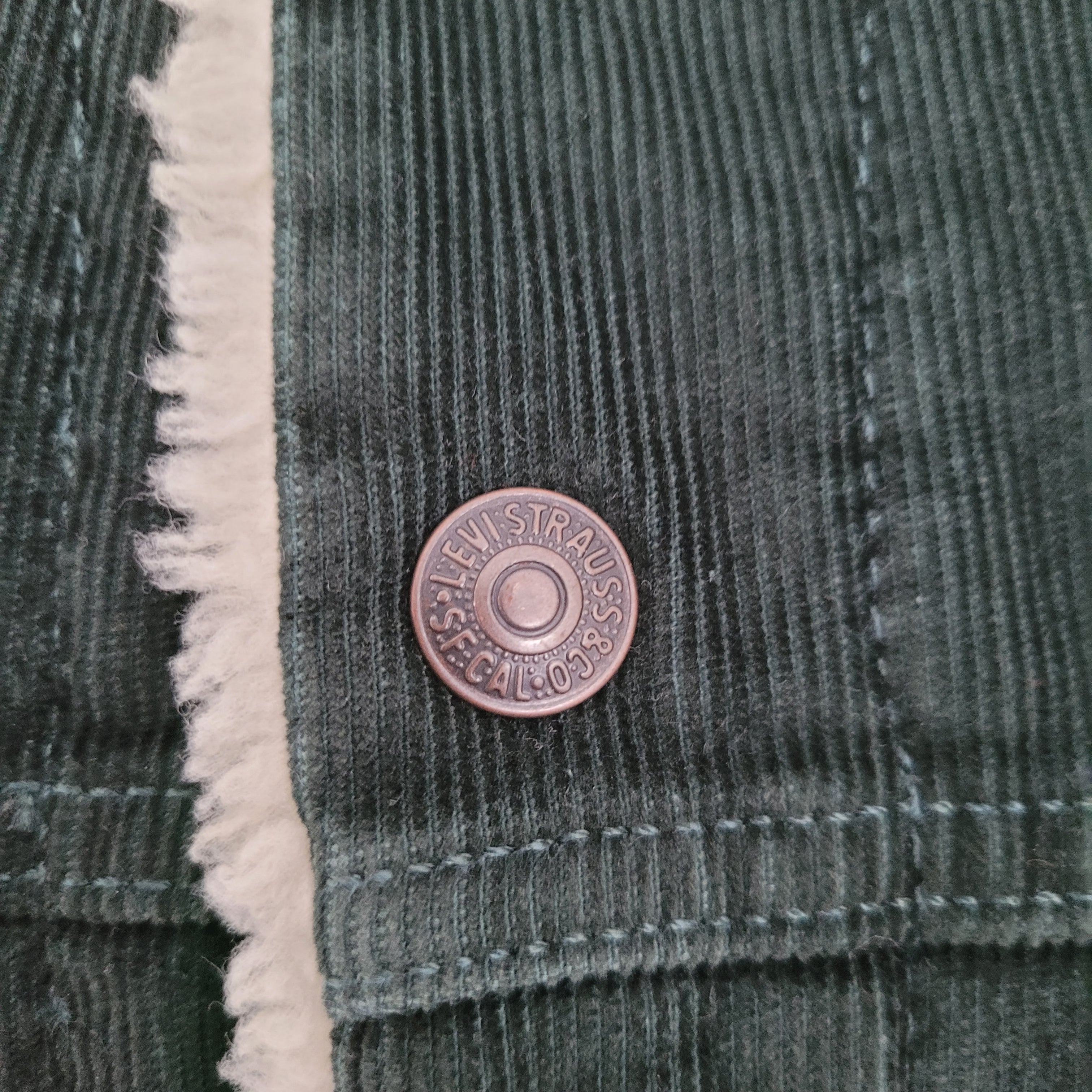 Levi's Green Corduroy Sherpa Trucker Jacket – Size M