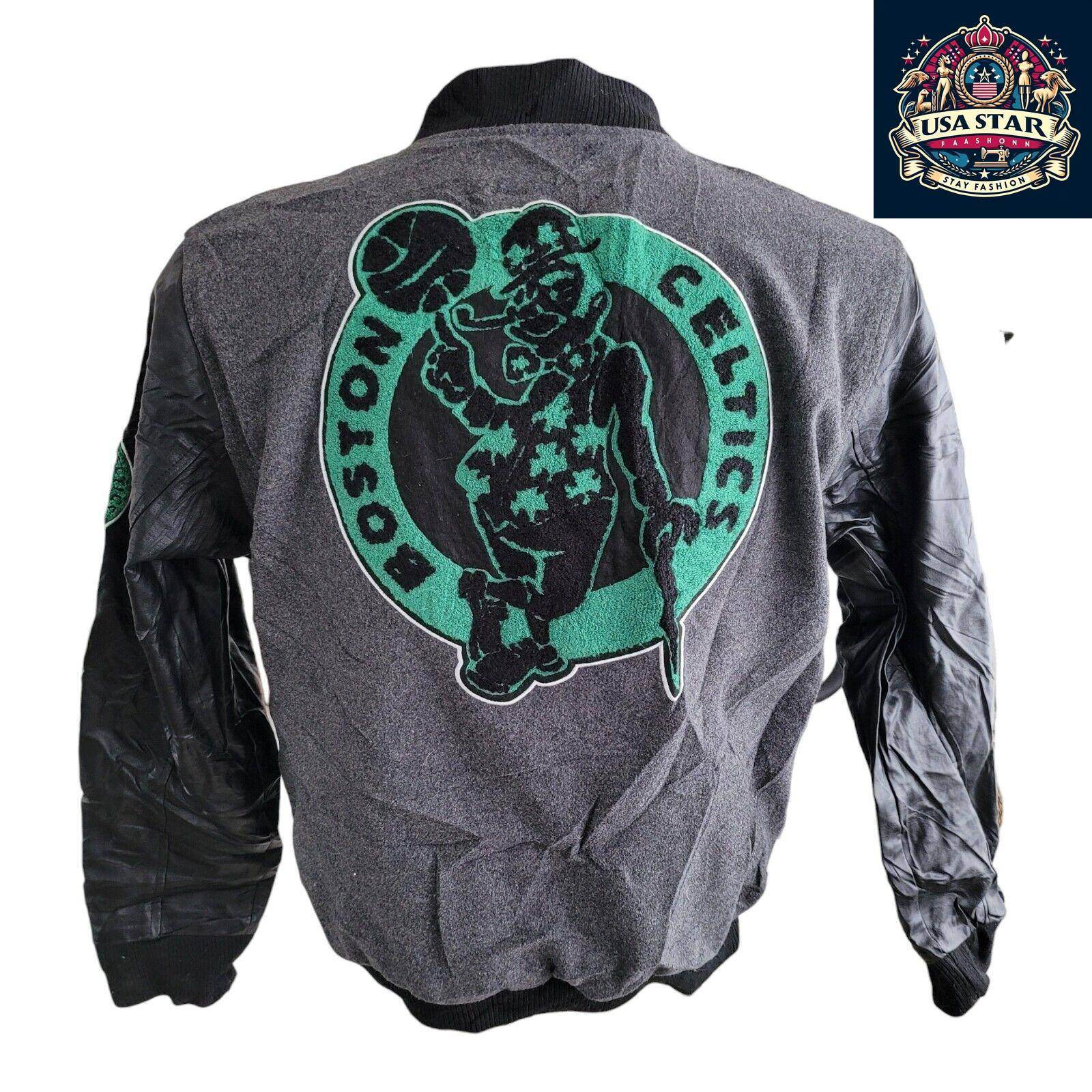 NBA Youth 100% Wool Boston Celtics Varsity Jacket in Kelly Green for Game Day Style - USASTARFASHION