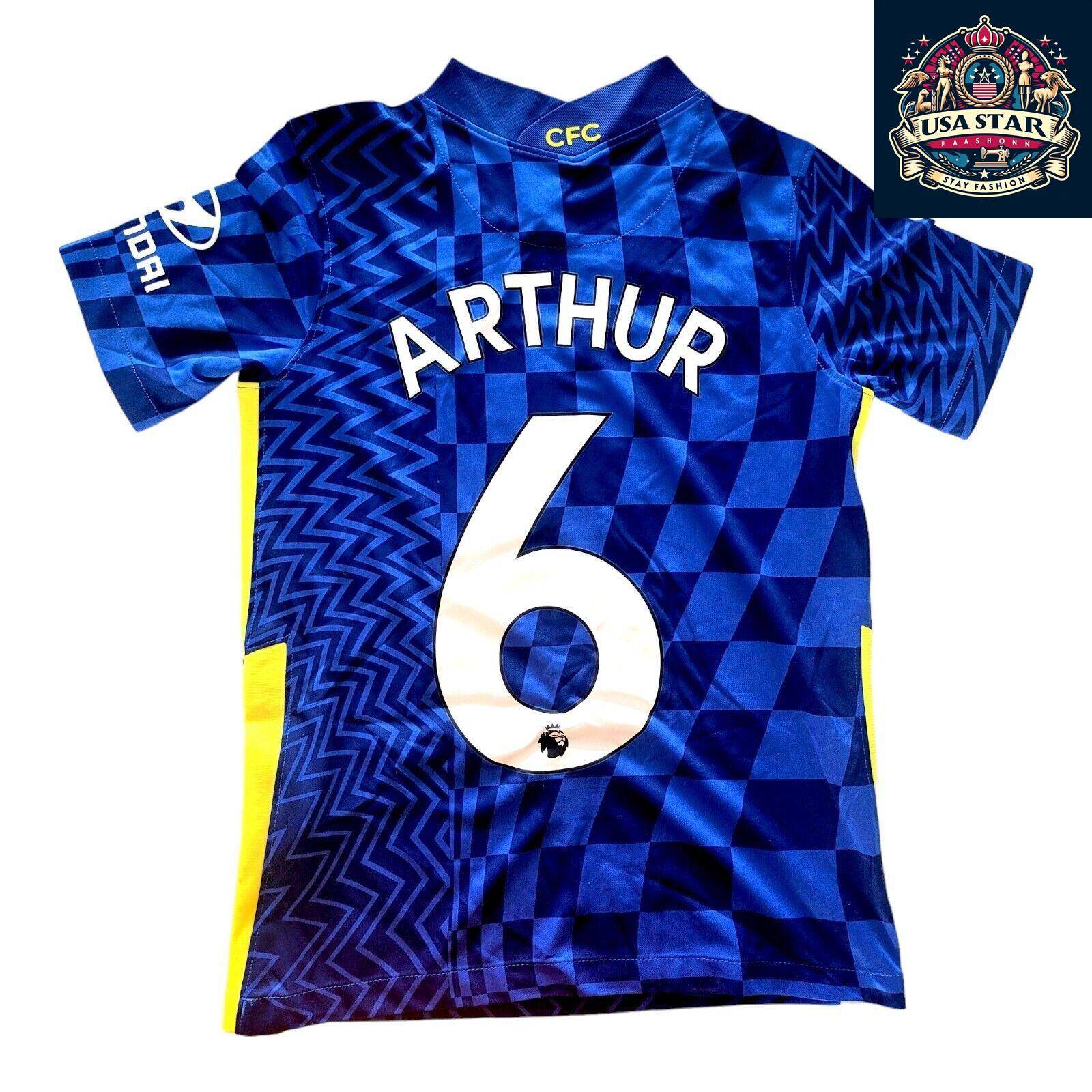 Chelsea FC Kids Shirt Nike Home Size M Dri-FIT Blue Personalized Arthur #6 - USASTARFASHION