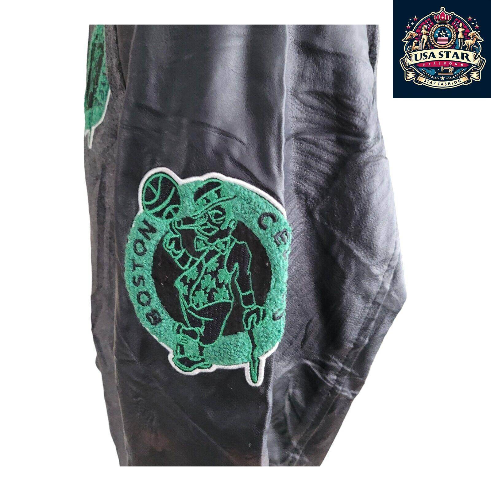 NBA Youth 100% Wool Boston Celtics Varsity Jacket in Kelly Green for Game Day Style - USASTARFASHION