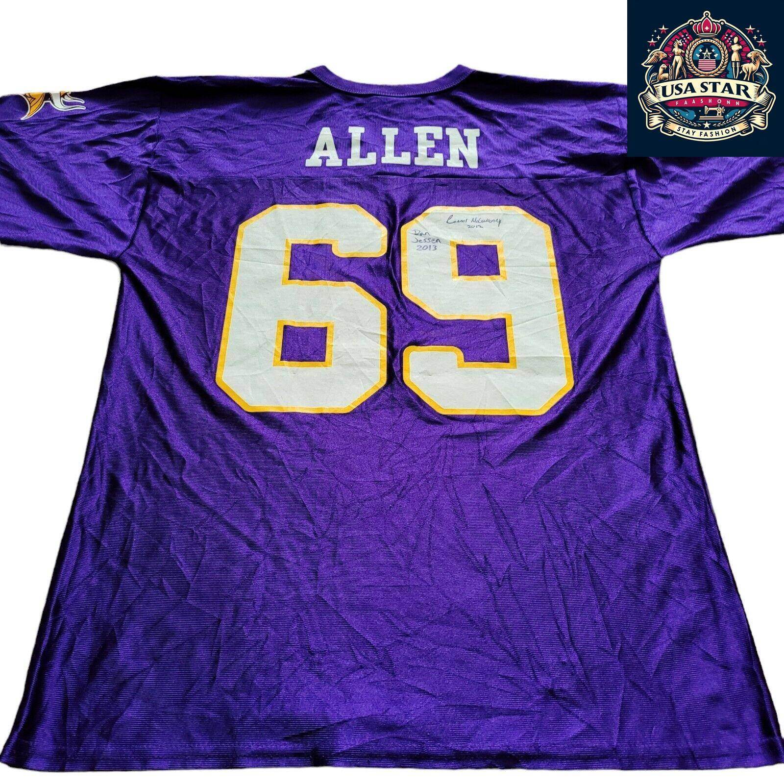 Signed Minnesota Vikings Jersey #69 Jared Allen - Men's Large, Authentic Collectible with Autographs - USASTARFASHION
