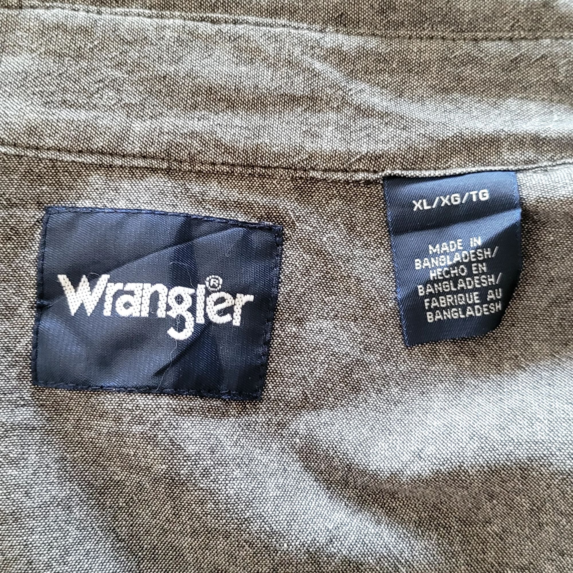 Vintage Wrangler Western Snap Shirt – Grey, Size XL - USASTARFASHION