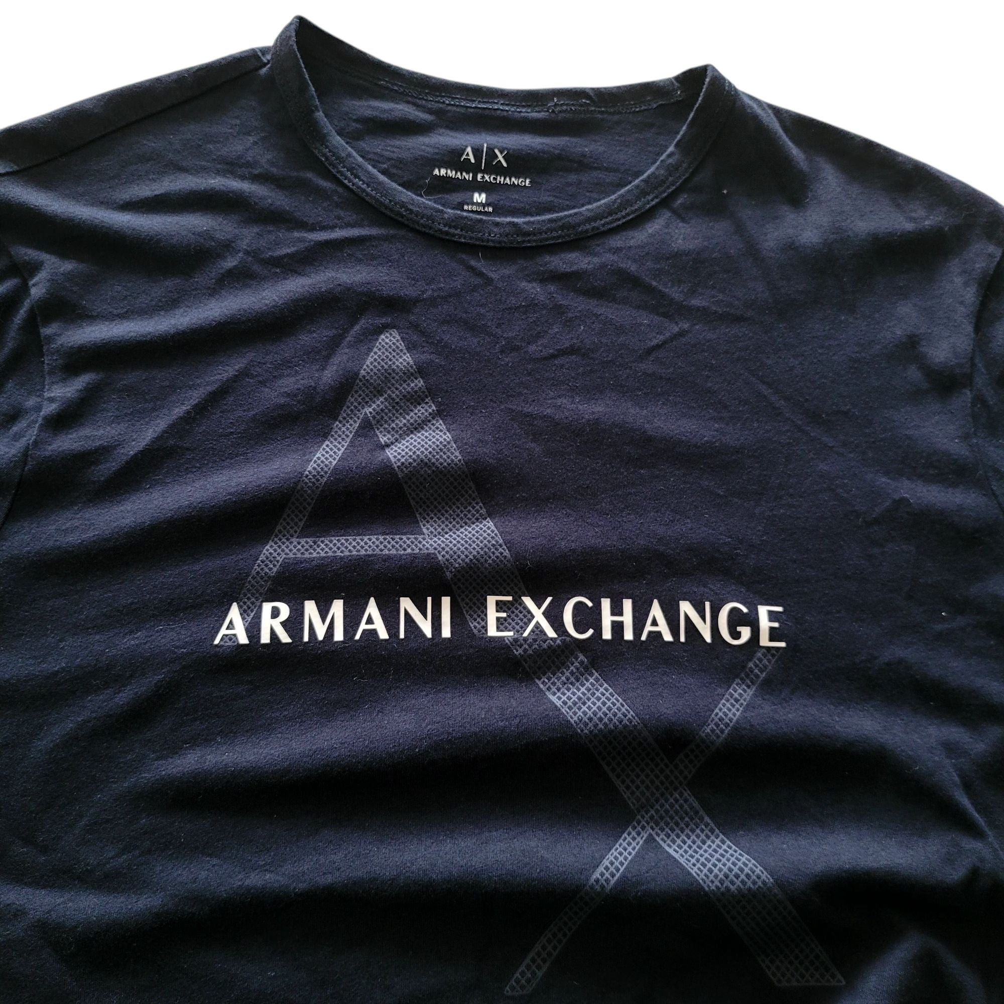 Armani Exchange AX Logo T-Shirt – Black, Size M - USASTARFASHION