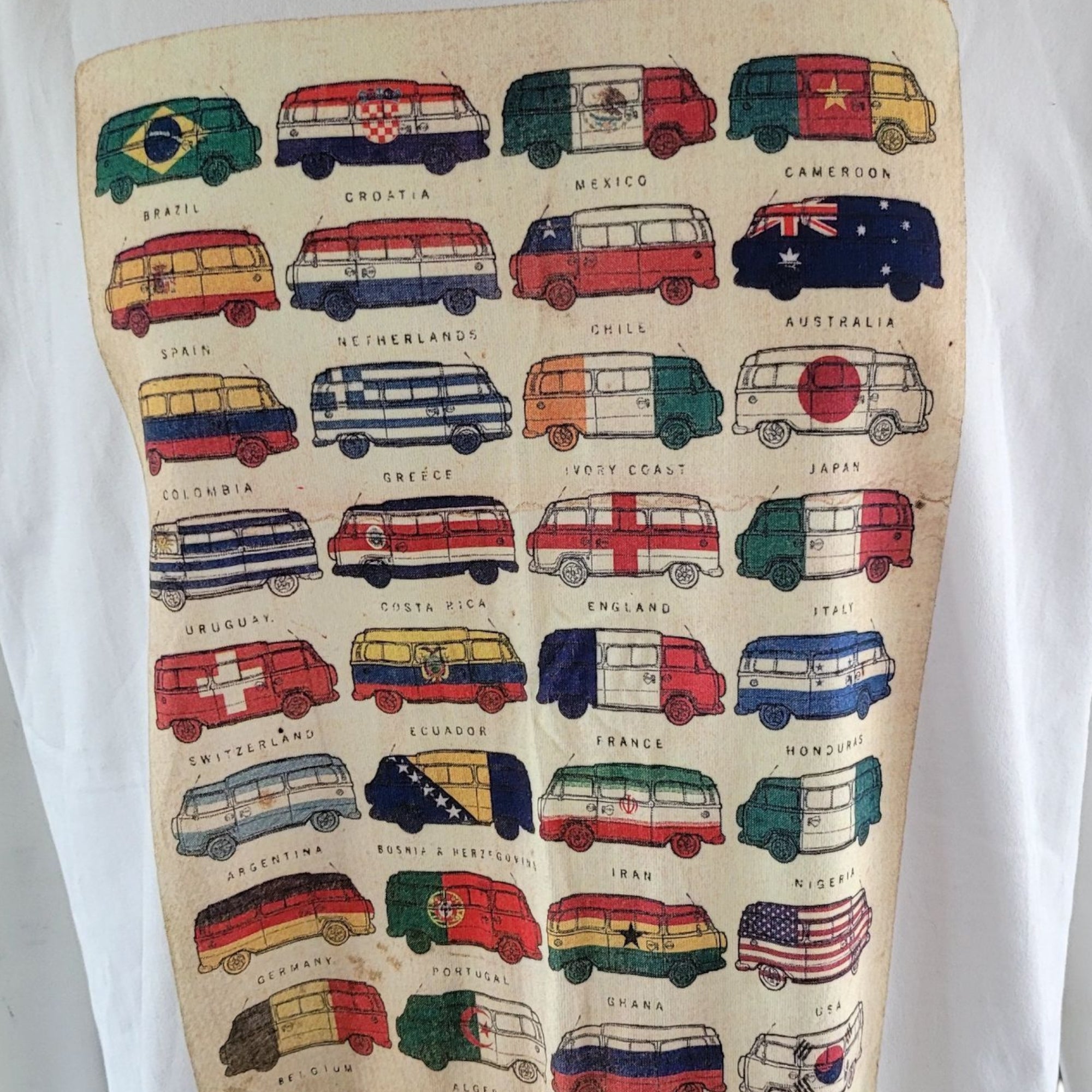 Fat Face Brazil 2014 Print T-Shirt – White, Size XXL - USASTARFASHION