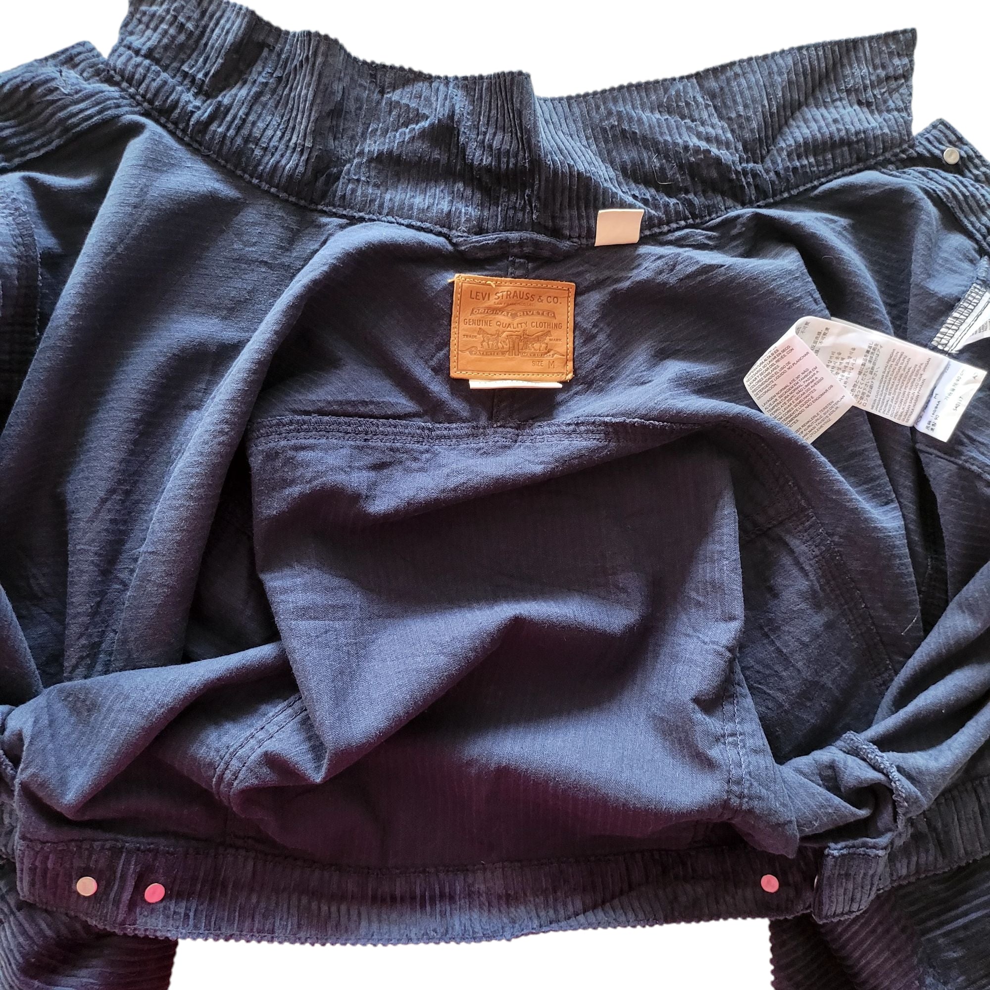 Levi’s Premium Navy Boxy Corduroy Trucker Jacket – Size M