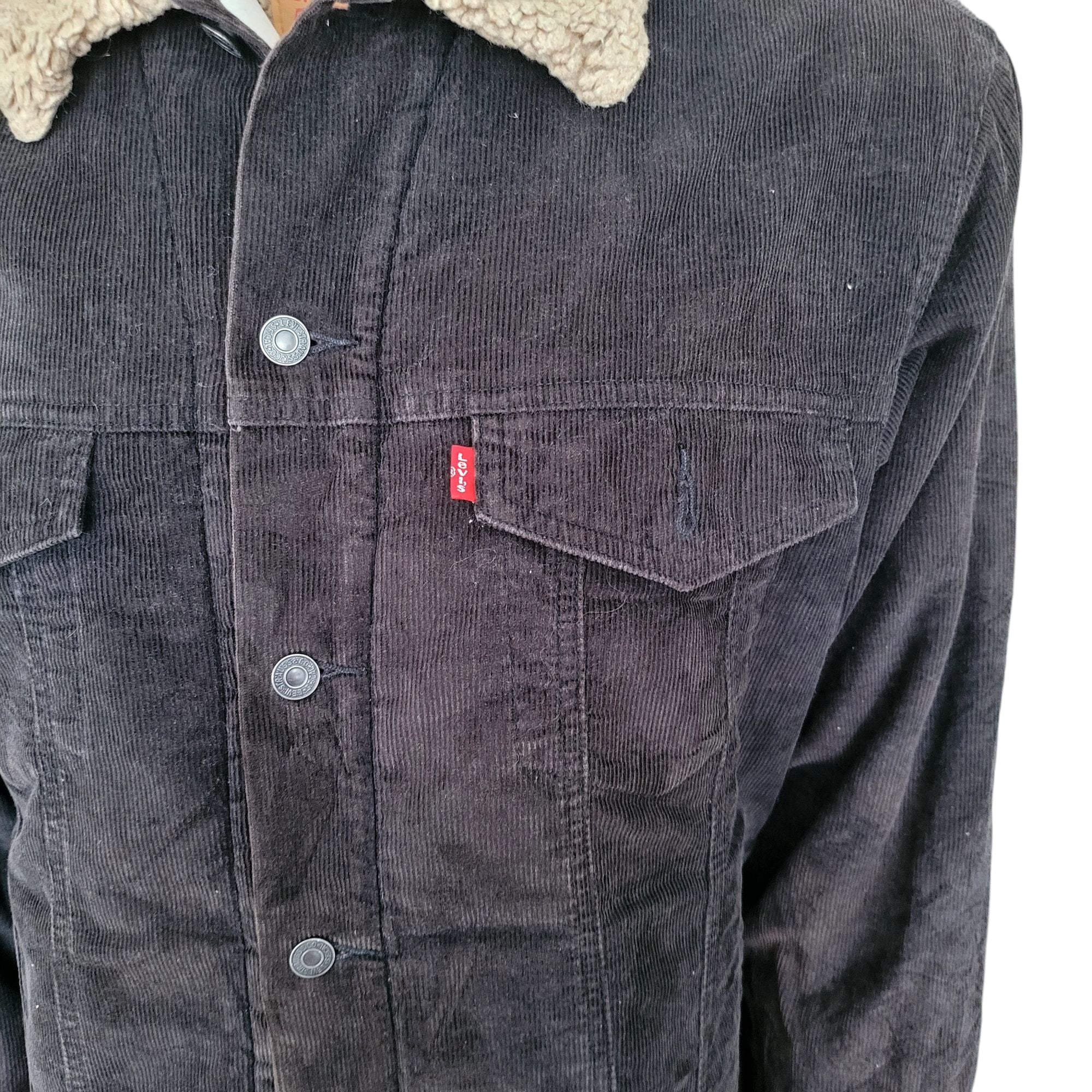 Levi’s 70520-1039 Black Corduroy Sherpa Jacket – Size L