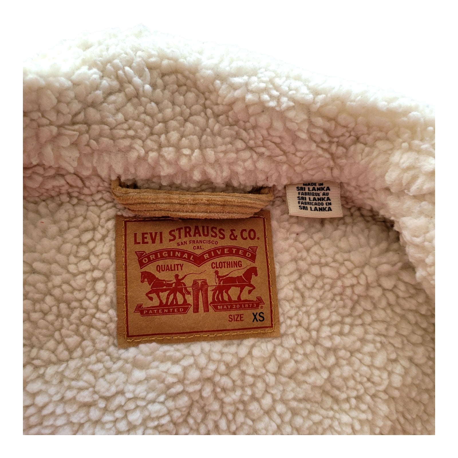 Levi's Tan Corduroy Sherpa Trucker Jacket - Size XS