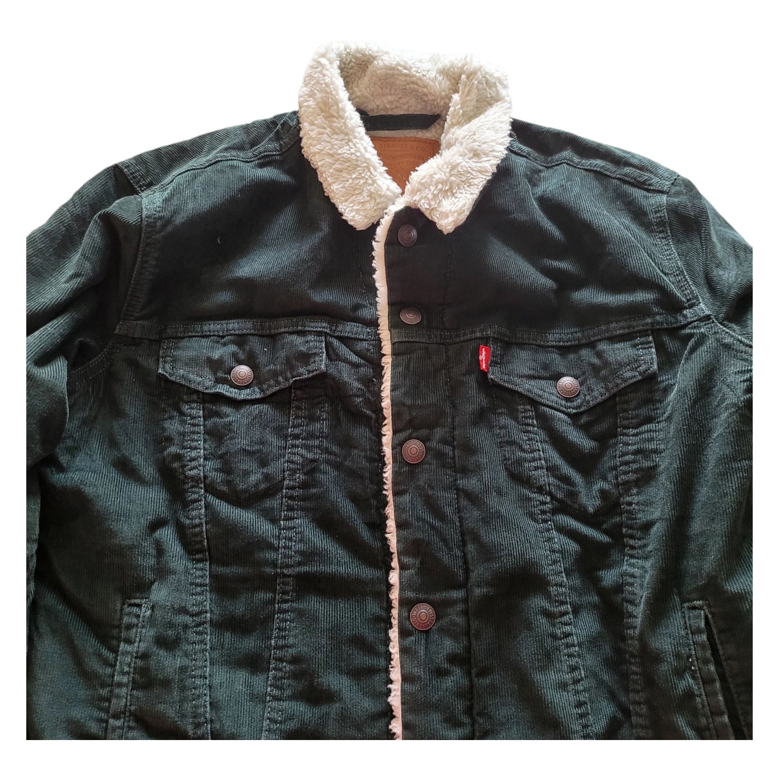 Levi's Green Corduroy Sherpa Trucker Jacket – Size M
