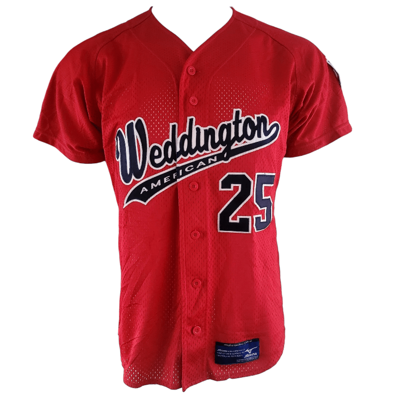 Mizuno Weddington American Baseball Jersey #25 Anderson Size S Red Grade A Lightweight Mesh - USASTARFASHION