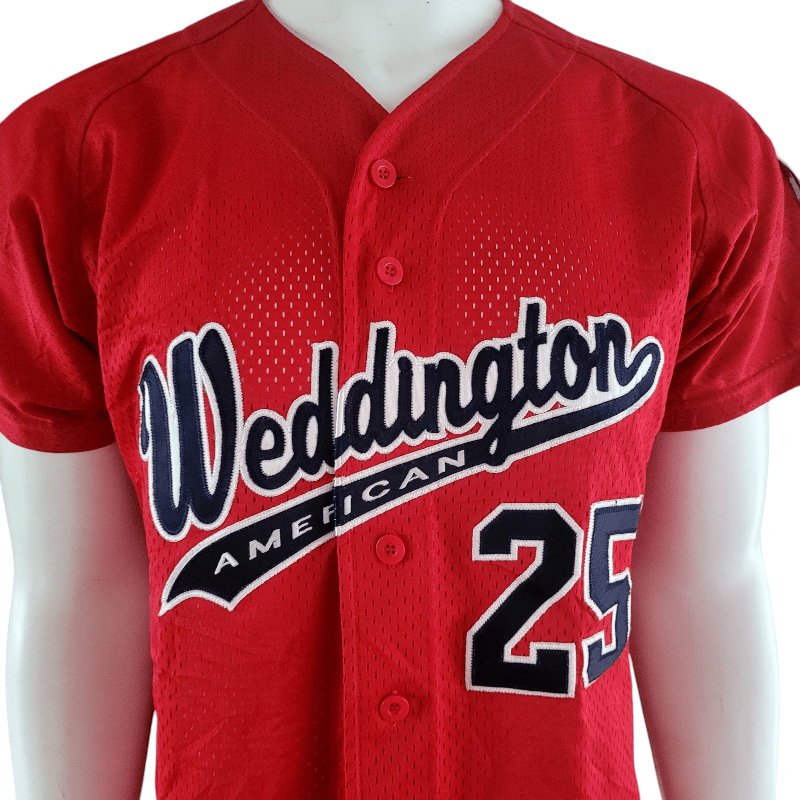 Mizuno Weddington American Baseball Jersey #25 Anderson Size S Red Grade A Lightweight Mesh - USASTARFASHION