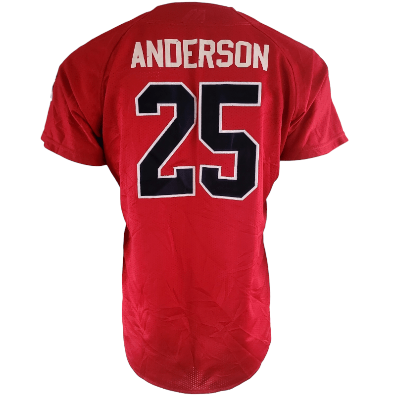 Mizuno Weddington American Baseball Jersey #25 Anderson Size S Red Grade A Lightweight Mesh - USASTARFASHION