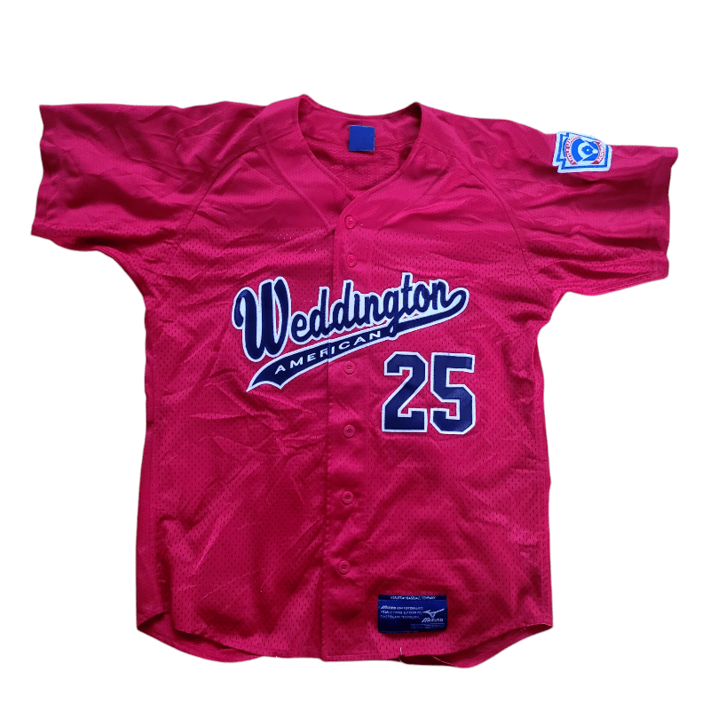 Mizuno Weddington American Baseball Jersey #25 Anderson Size S Red Grade A Lightweight Mesh - USASTARFASHION
