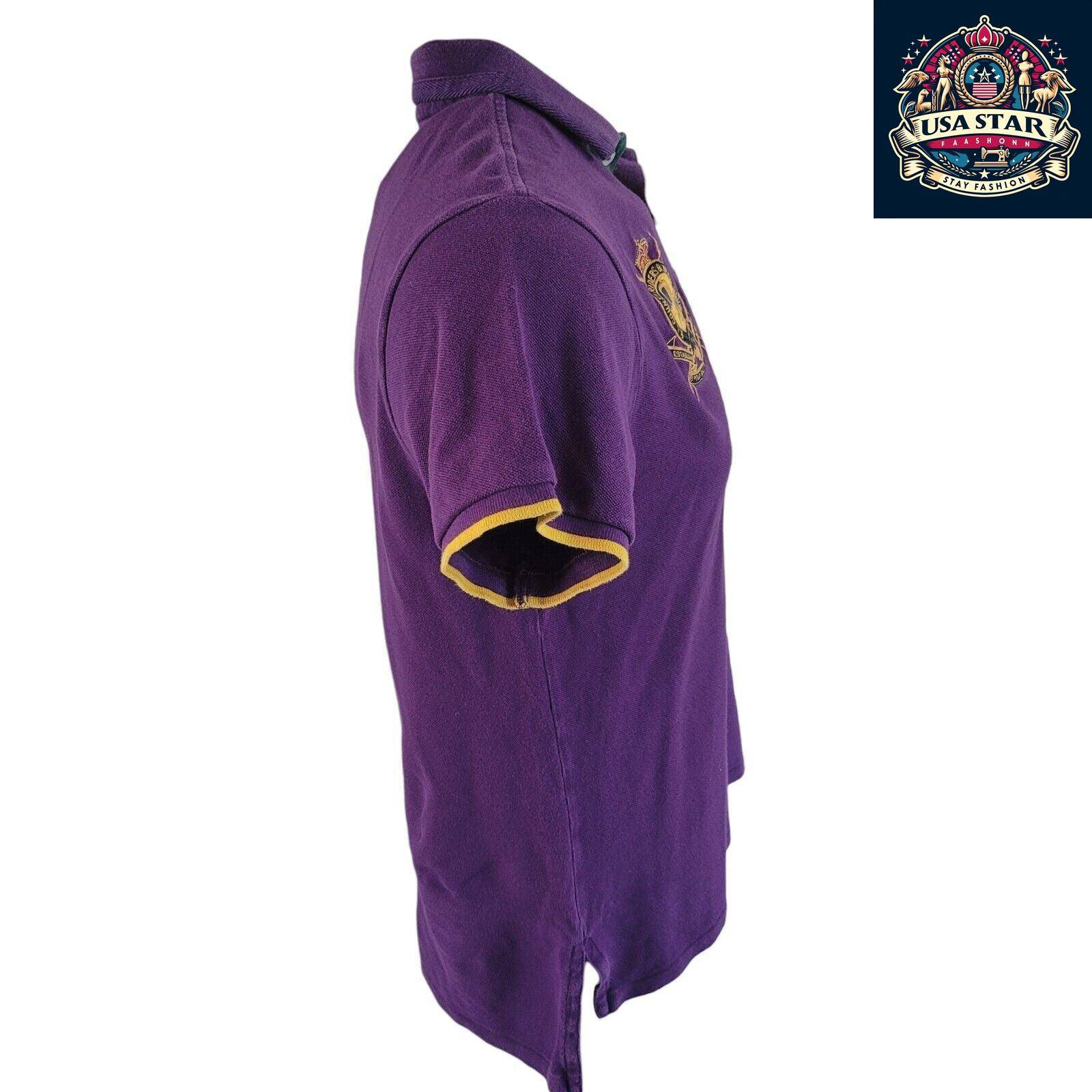 Ralph Lauren Polo Shirt MCMLXVII Men's Purple 100% Cotton Size M - Custom Fit & Stylish Design - USASTARFASHION