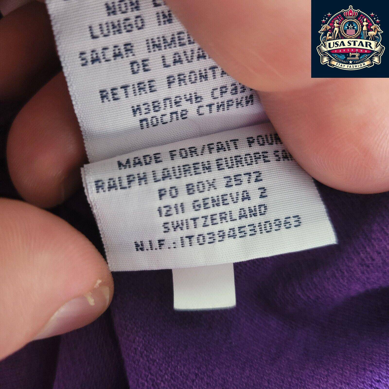 Ralph Lauren Polo Shirt MCMLXVII Men's Purple 100% Cotton Size M - Custom Fit & Stylish Design - USASTARFASHION