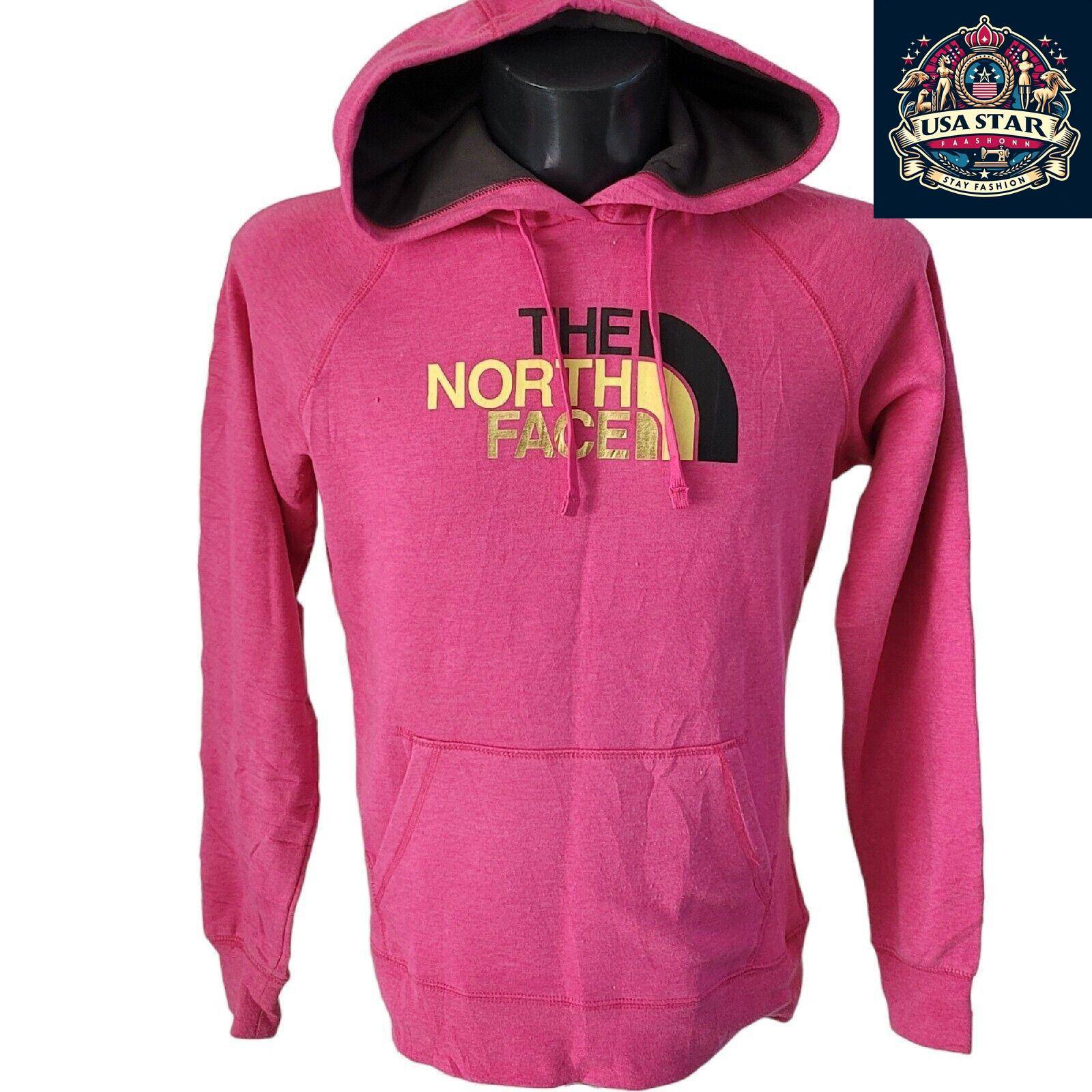 Women's North Face Hoodie, Medium Size, Soft Pink, Durable Fabric, Cozy Pullover for Activewear - USASTARFASHION