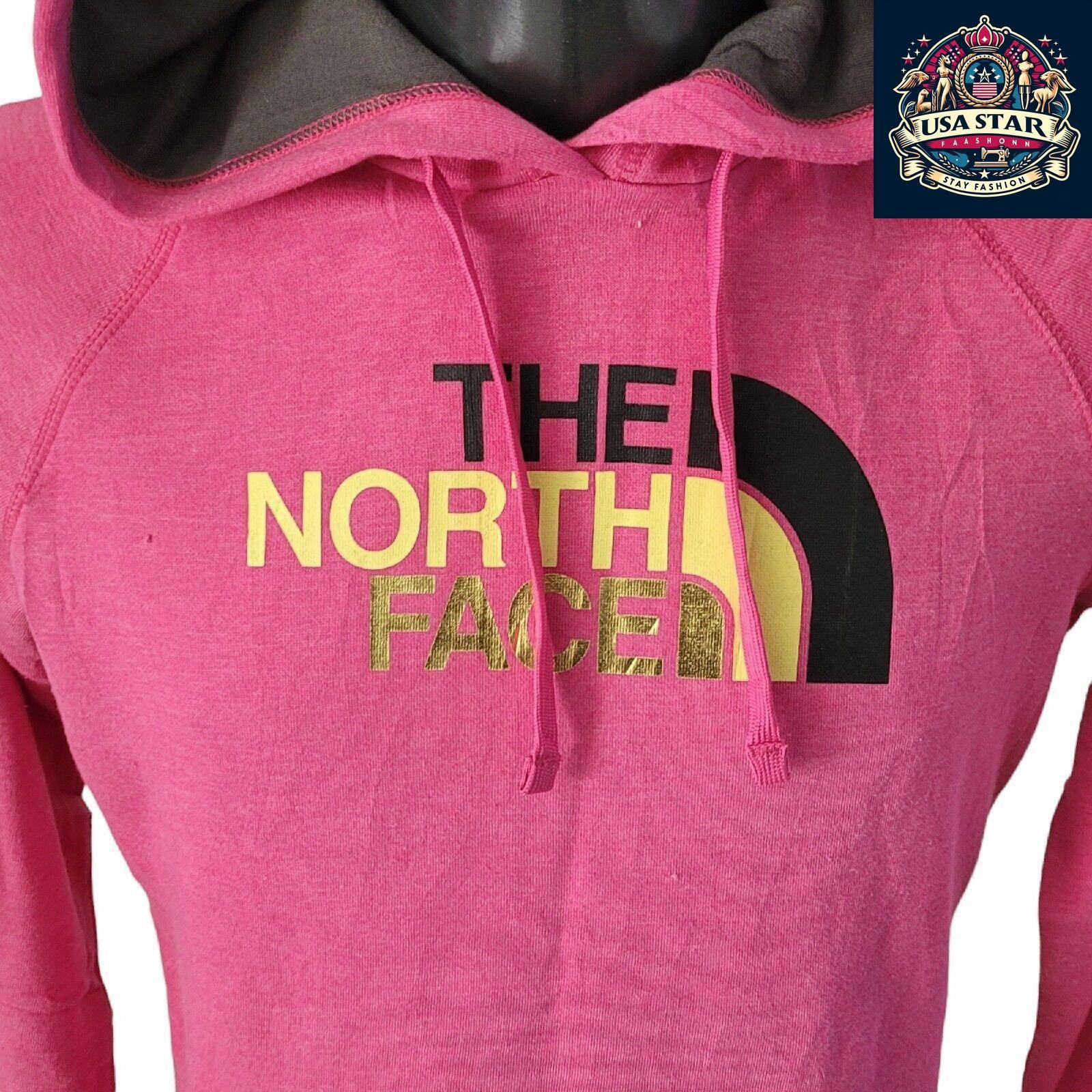 Women's North Face Hoodie, Medium Size, Soft Pink, Durable Fabric, Cozy Pullover for Activewear - USASTARFASHION