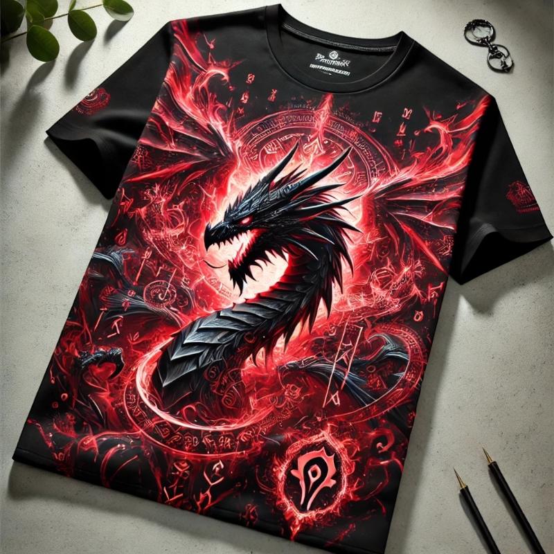 a t - shirt with a picture of a dragon on it