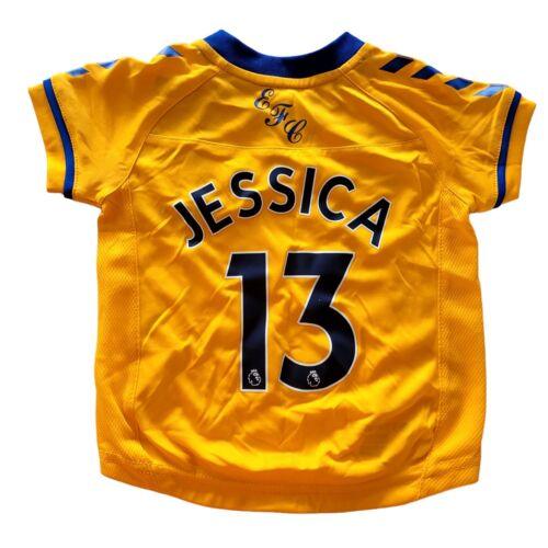 Everton FC Baby  top - Personalized with "Jessica 13" Size: 0-6 months-USASTARFASHION