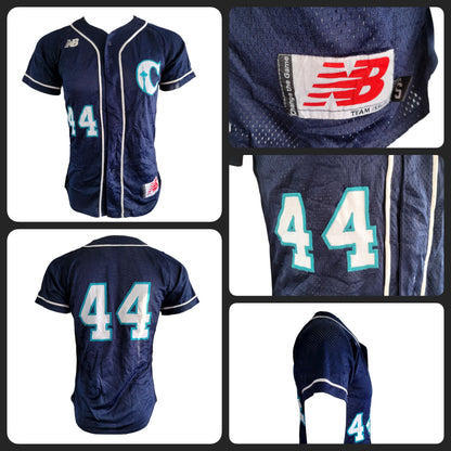 New Balance Baseball Jersey Size S Navy Blue #44 - Used, Authentic Team Issue, 2019 - USASTARFASHION