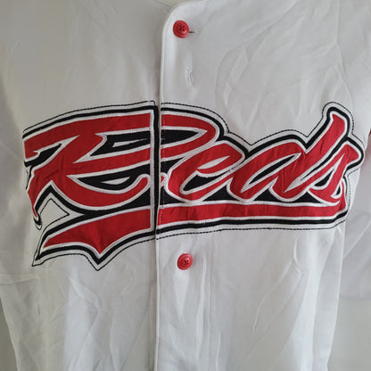 Reds Baseball Jersey XL - MLB True Fan Series, White with Red & Black Accents, Used Condition - USASTARFASHION