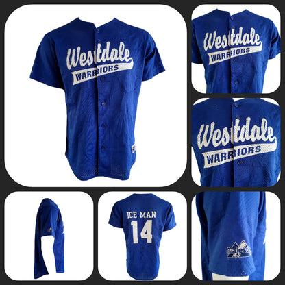 a baseball jersey with the words westdale warriors on it