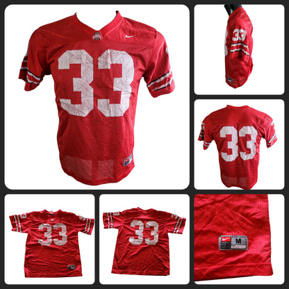 Ohio State Buckeyes Jersey #33 Nike Team Red Youth Medium - High-Quality Polyester Fabric - USASTARFASHION