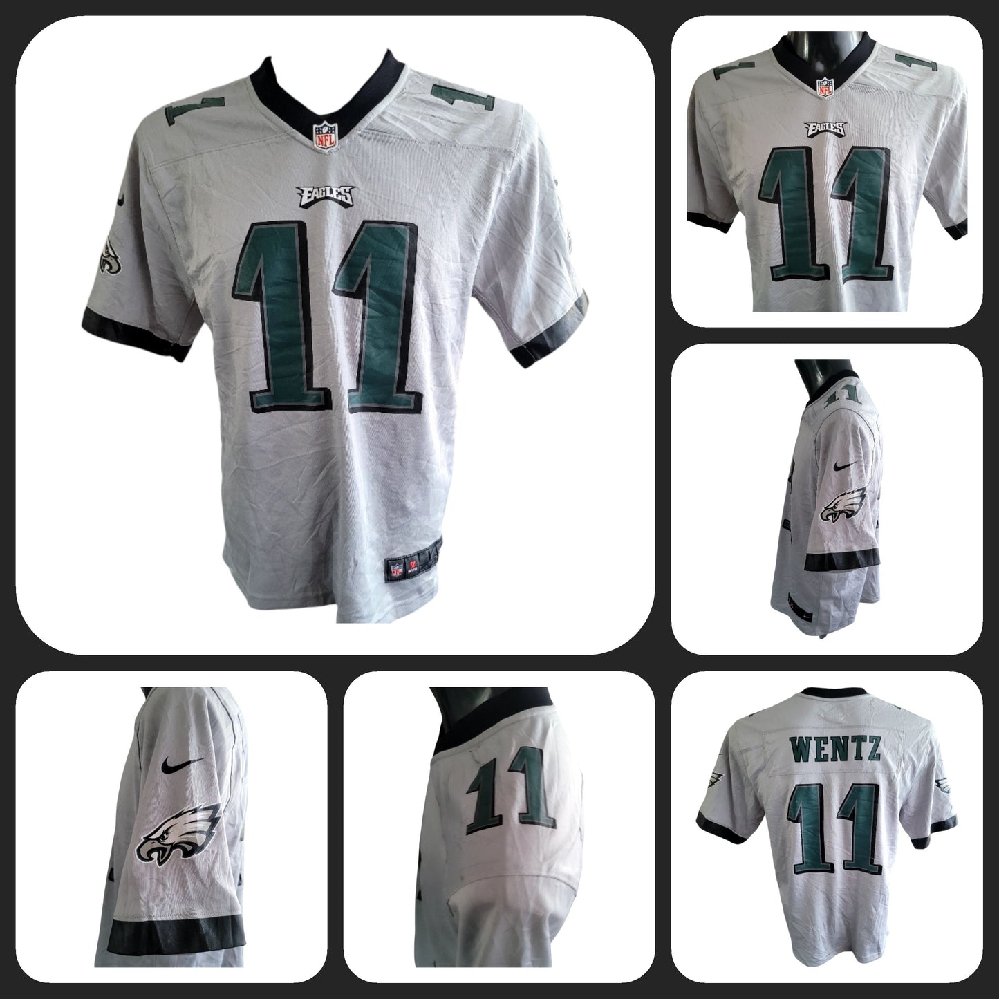 Carson Wentz Jersey #11 - Philadelphia Eagles Nike NFL On-Field Men's Large Vintage Grade A - USASTARFASHION