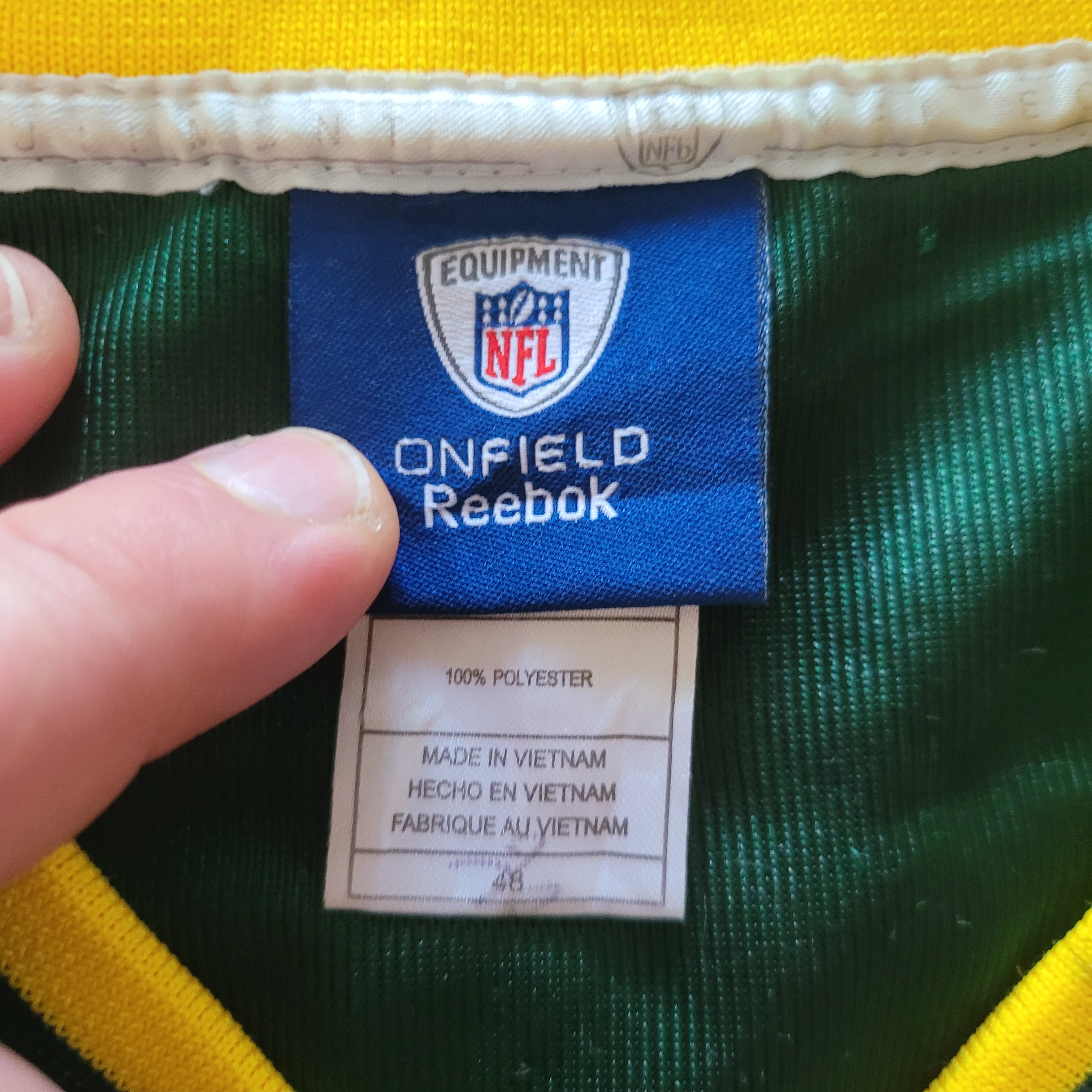 Vintage Reebok Green Bay Packers Aaron Rodgers Jersey #12 Size 48 - USASTARFASHION