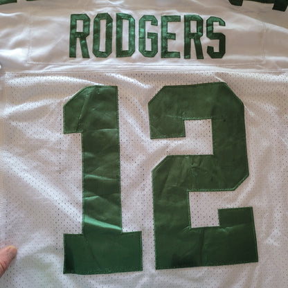 Reebok Green Bay Packers Aaron Rodgers #12 White Away Jersey (Men's Size 52) - USASTARFASHION