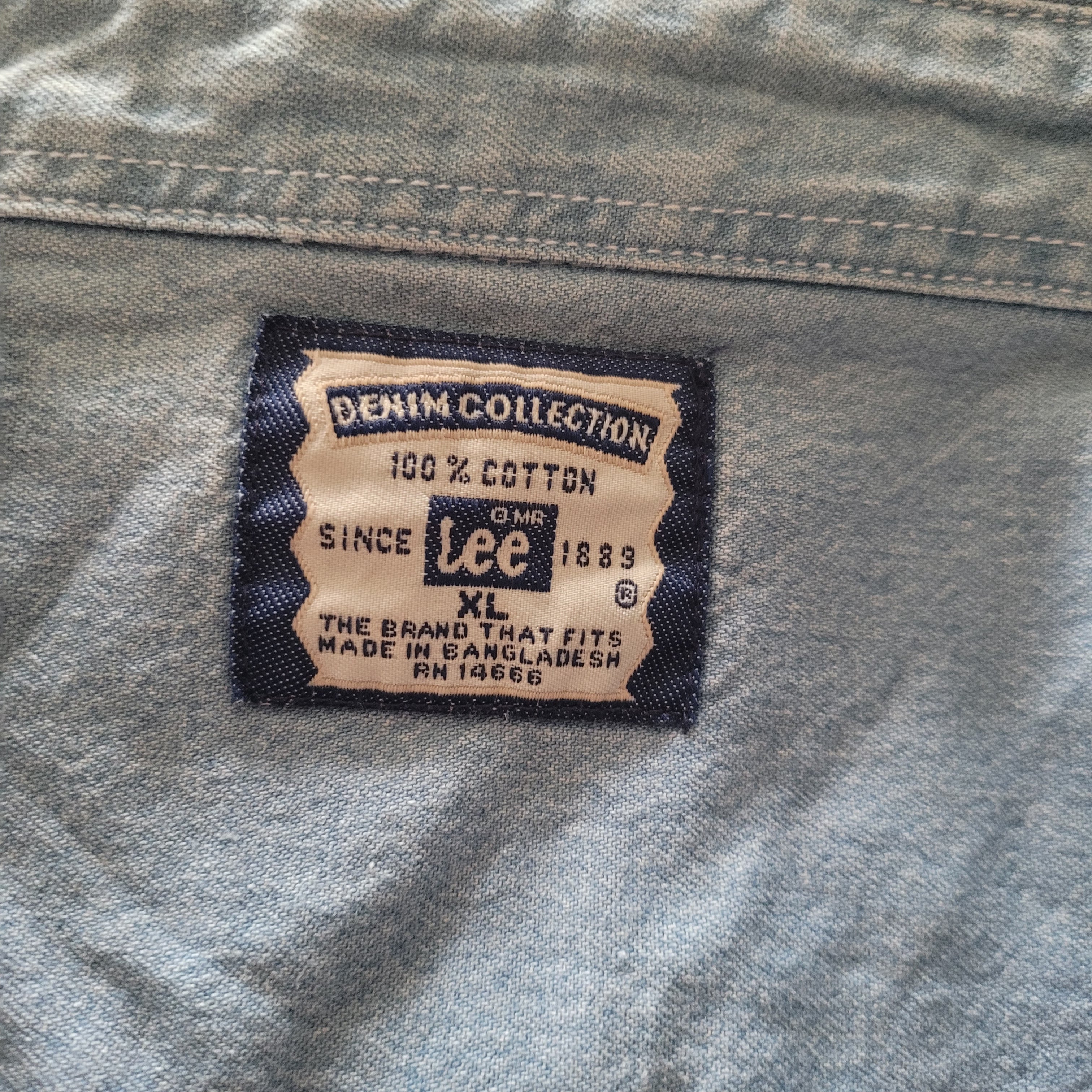 Vintage Lee Denim Collection Shirt – Light Blue, Size XL - USASTARFASHION