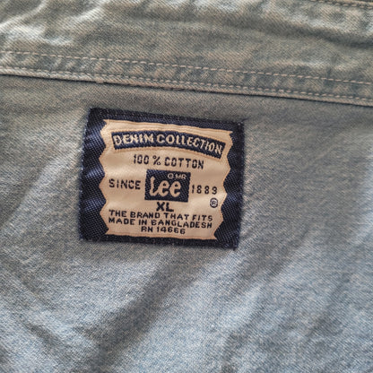 Vintage Lee Denim Collection Shirt – Light Blue, Size XL - USASTARFASHION