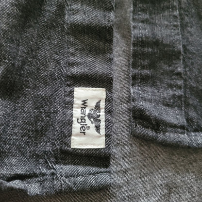 Vintage Wrangler Flex Western Shirt – Charcoal Black, Size L - USASTARFASHION