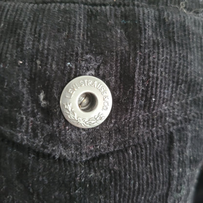 Levi’s Sherpa Lined Black Corduroy Hooded Jacket – Size XS - USASTARFASHION