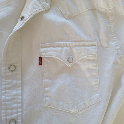 Levi’s White Western Snap Shirt – Size M - USASTARFASHION
