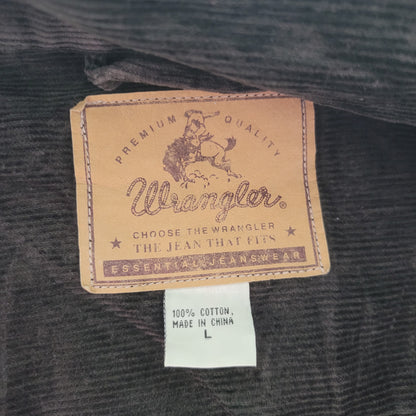 Wrangler Black Corduroy Western Jacket - Size L