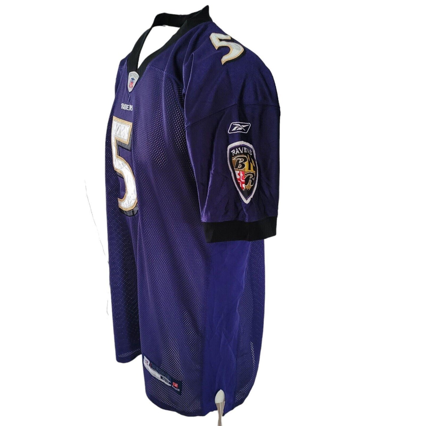 Reebok Baltimore Ravens #5 Flacco Jersey T Shirt - Purple Size 56 Men's-USASTARFASHION