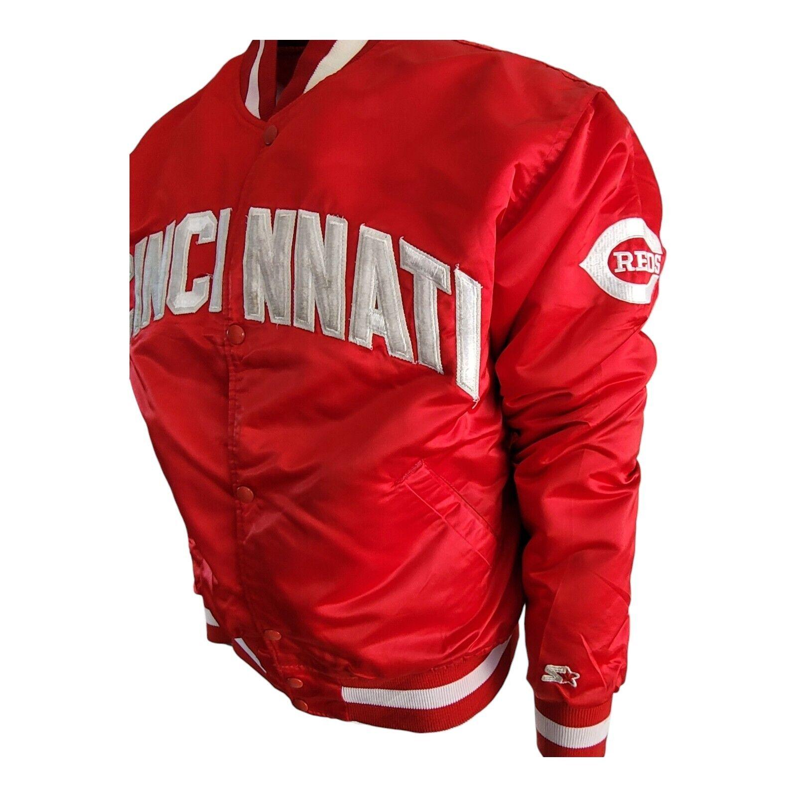 Starter Diamond Collection Cincinnati Reds Jacket Vintage L 1990s Classic-style Men's Pullover Snap Enclosure Size L-USASTARFASHION