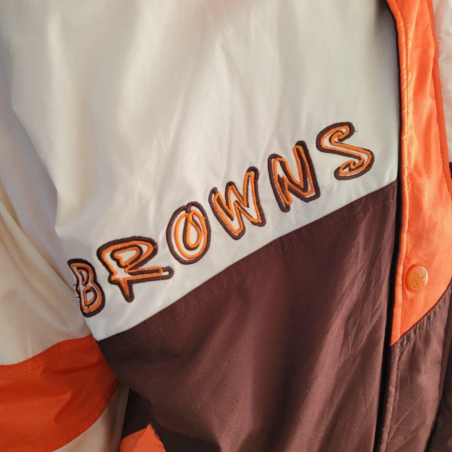 Cleveland Browns Pro Player Jacket – 90s NFL Embroidered Sz M Men's Coat-USASTARFASHION