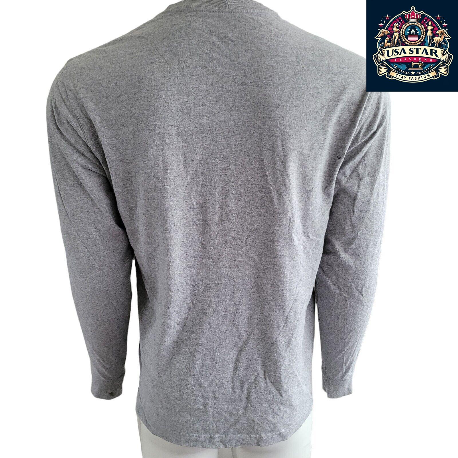 Carhartt Long Sleeve Shirt Size S - Original Fit, 90% Cotton, Casual Gray Comfort - USASTARFASHION