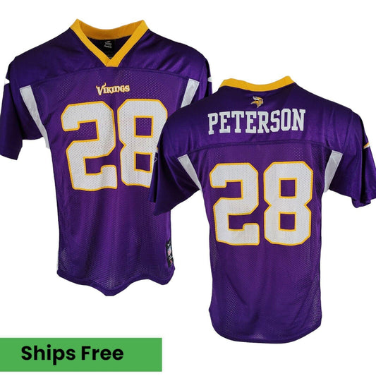 Reebok Minnesota Vikings Adrian Peterson #28 Youth XL/S Jersey - USASTARFASHION