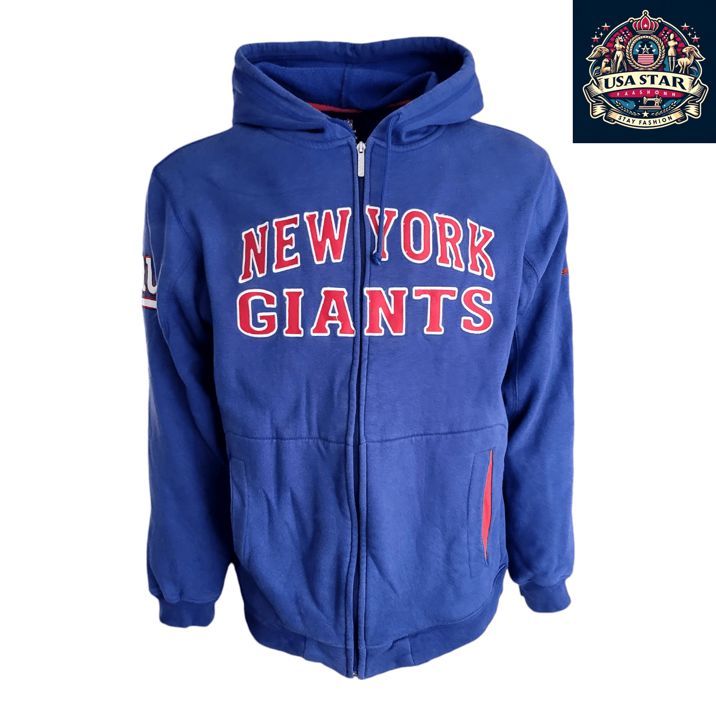 New York Giants Hoodie, Cotton Blend, Classic Blue, Size S/CHP, Team Graphics, Comfortable Design - USASTARFASHION