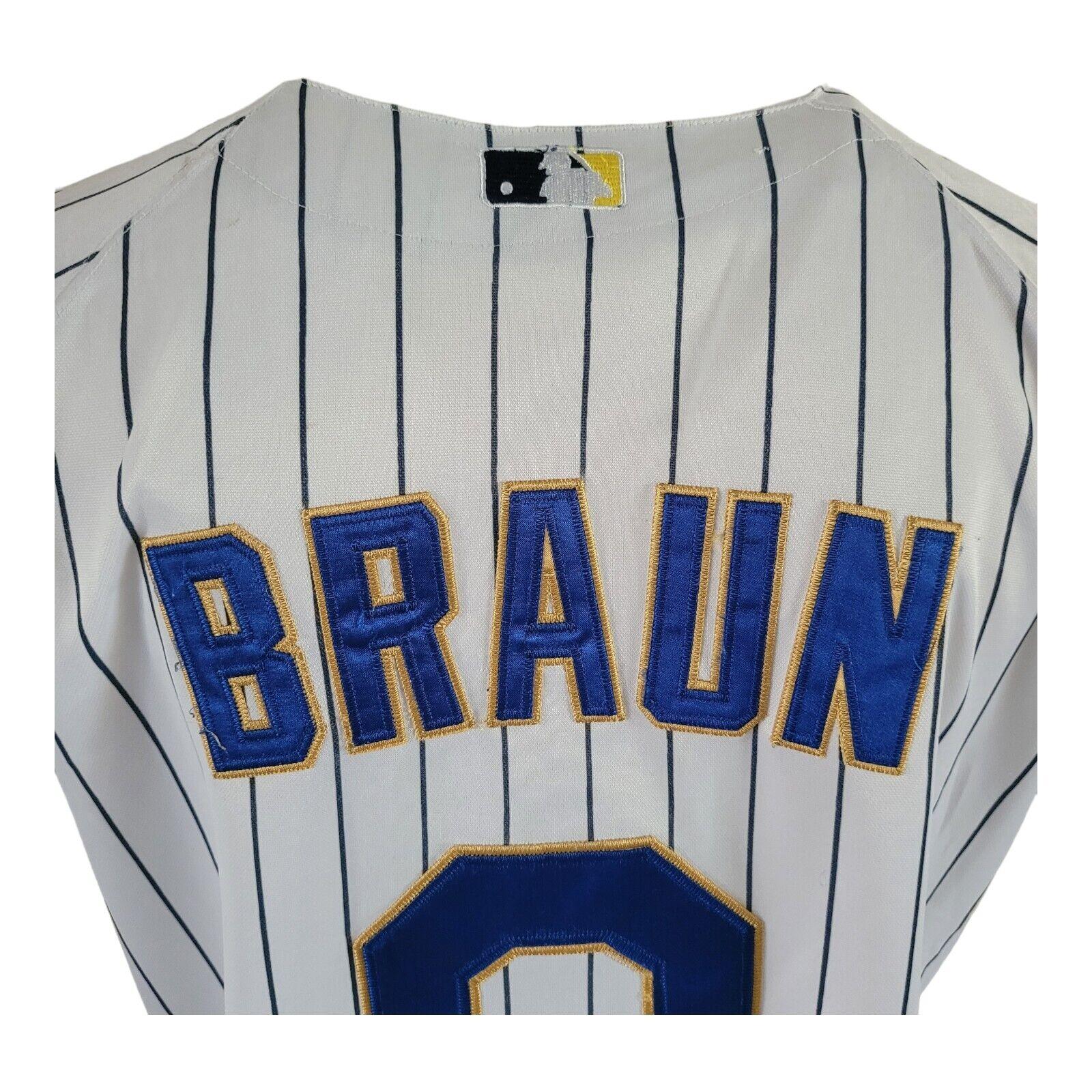 Ryan Braun #8 Milwaukee Brewers Majestic V-Neck Shirt - Size 48 M-USASTARFASHION