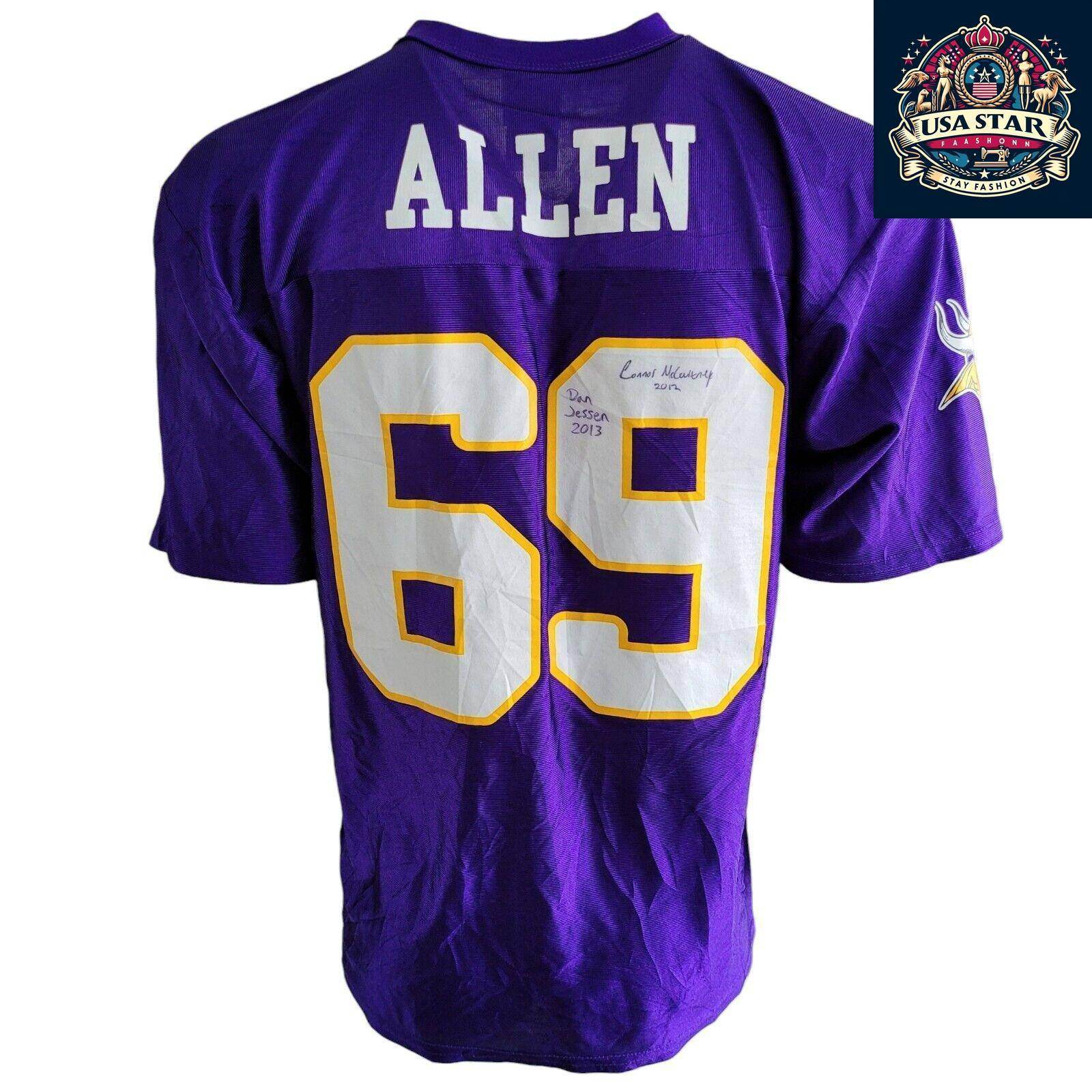 Signed Minnesota Vikings Jersey #69 Jared Allen - Men's Large, Authentic Collectible with Autographs - USASTARFASHION