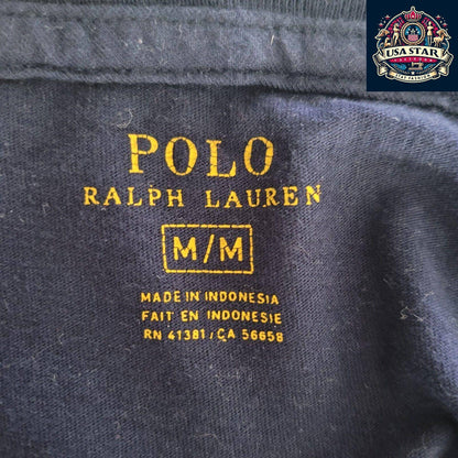 Polo Ralph Lauren Crew Neck T-Shirt M in Classic Navy Blue, Soft Cotton, Iconic Logo, Regular Fit - USASTARFASHION