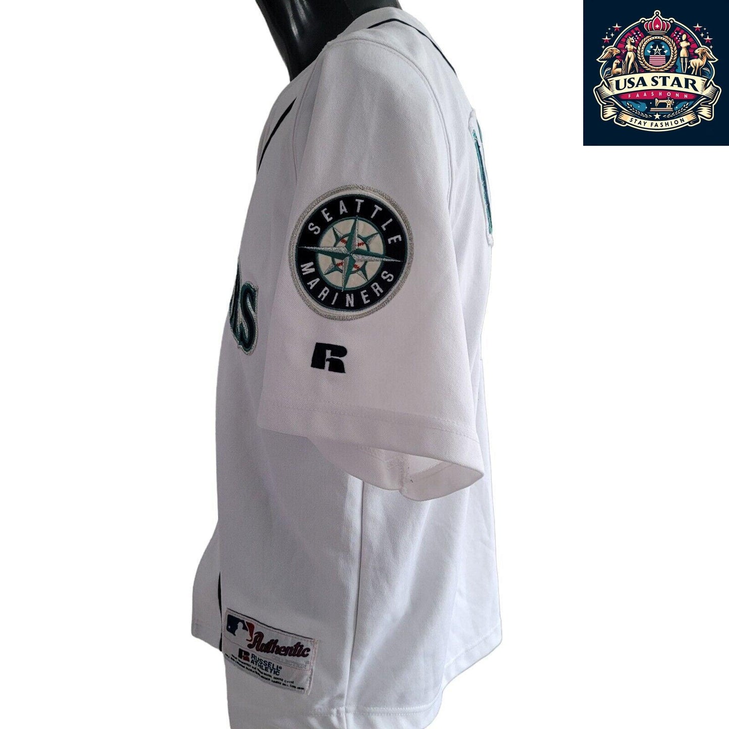 Youths Seattle Mariners Baseball Jersey By Russell  Athletic ICHIRO #51 Size M - USASTARFASHION