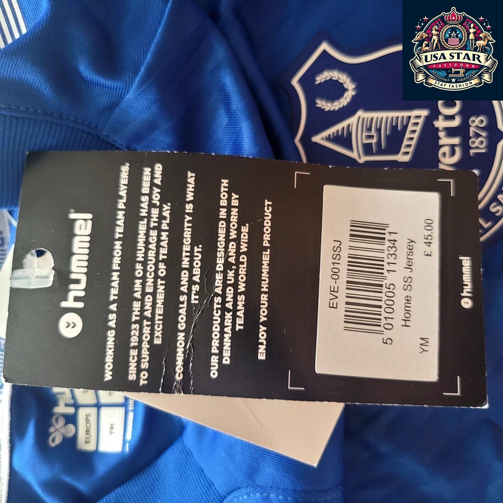 Everton Kids Jersey Hummel Mia #6 - 100% Polyester, Comfortable, Lightweight Design - USASTARFASHION