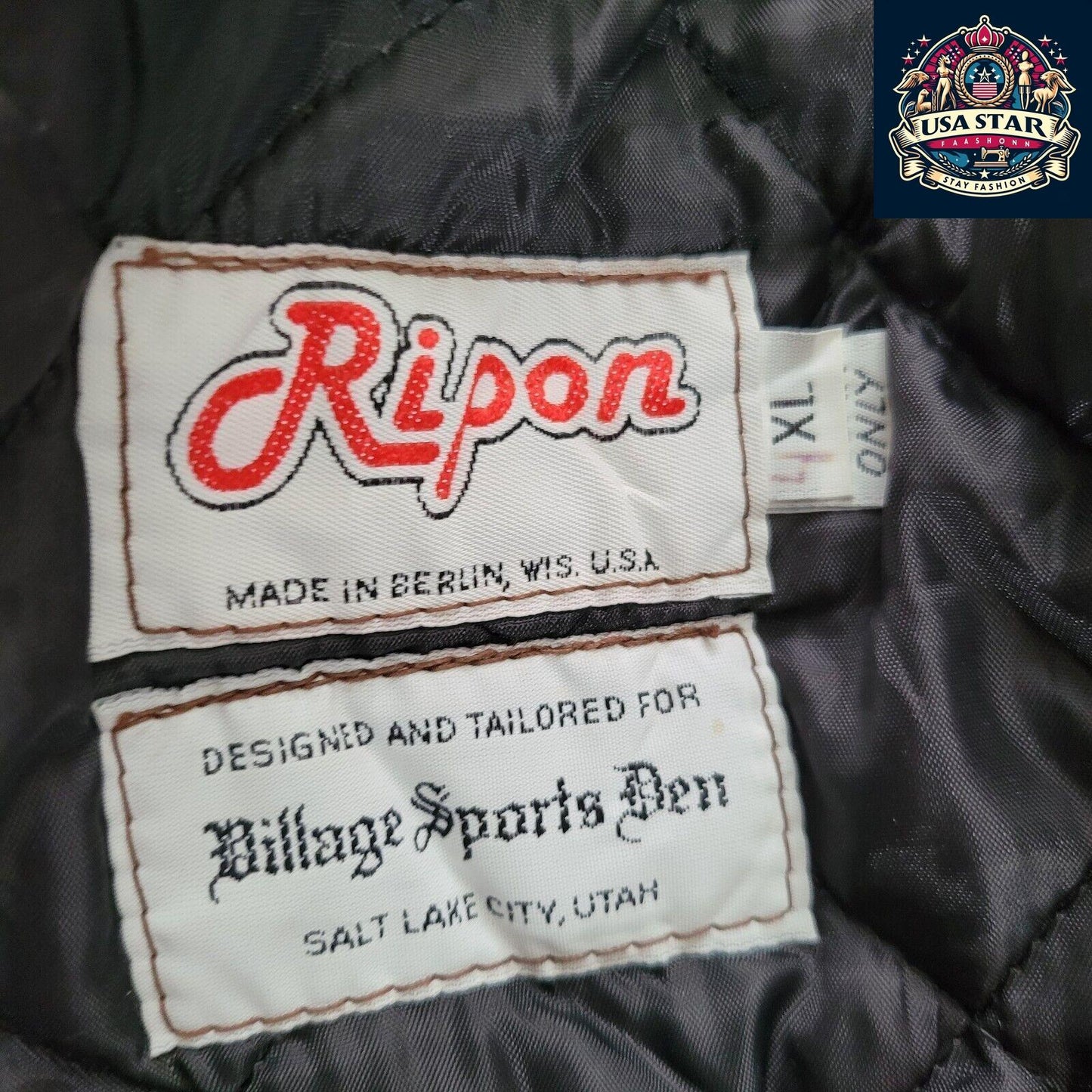 Ripon Wool Leather Varsity Jacket for Men, Size 4XL, Vintage Style, Premium Quality - USASTARFASHION