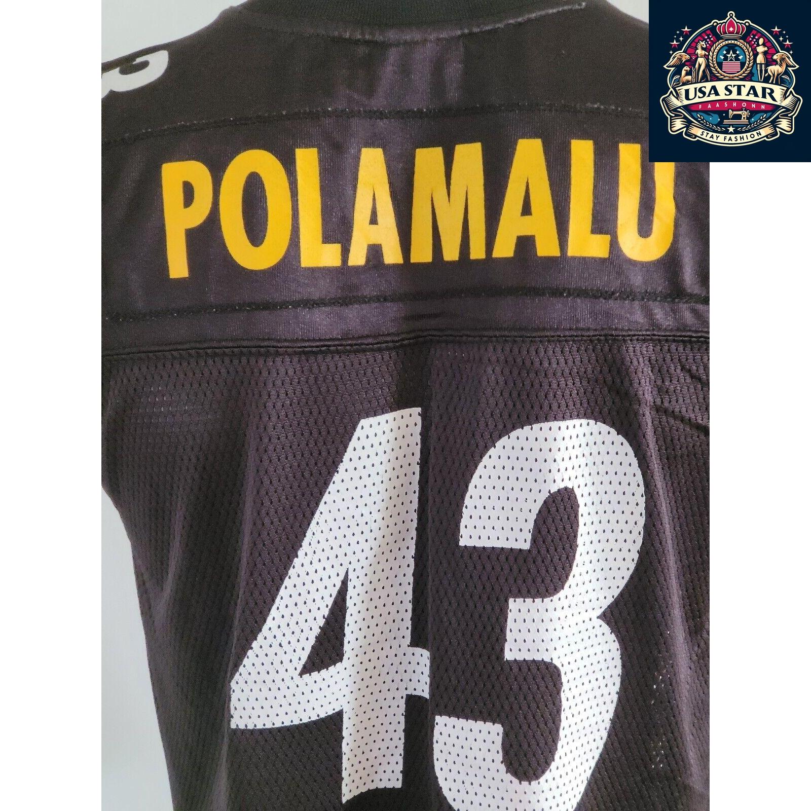 Troy Polamalu #43 Reebok Jersey Youth Large - Official NFL Pittsburgh Steelers Merchandise - USASTARFASHION